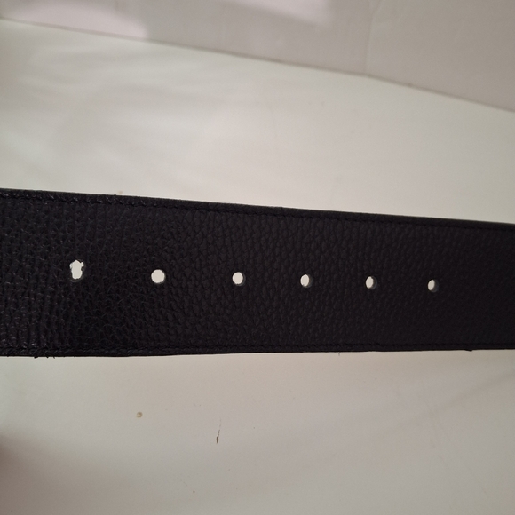 Persaman New York Black Leather Belt with Gold Buckle - Picture 4 of 7